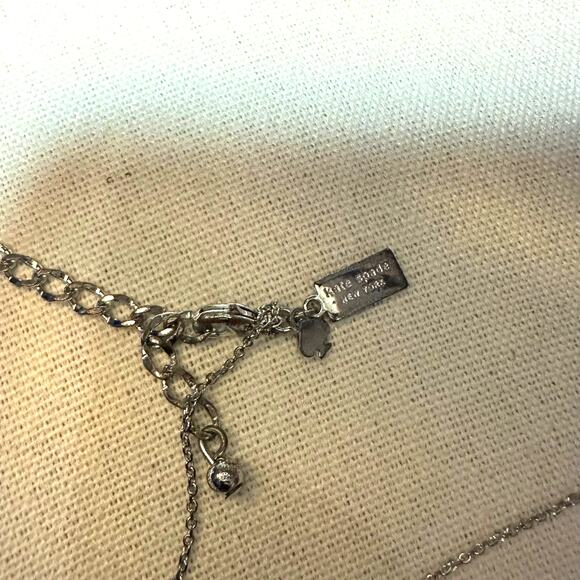 Kate Spade R Initial Necklace One in a Million Chain Silver tone Preppy - Picture 6 of 7